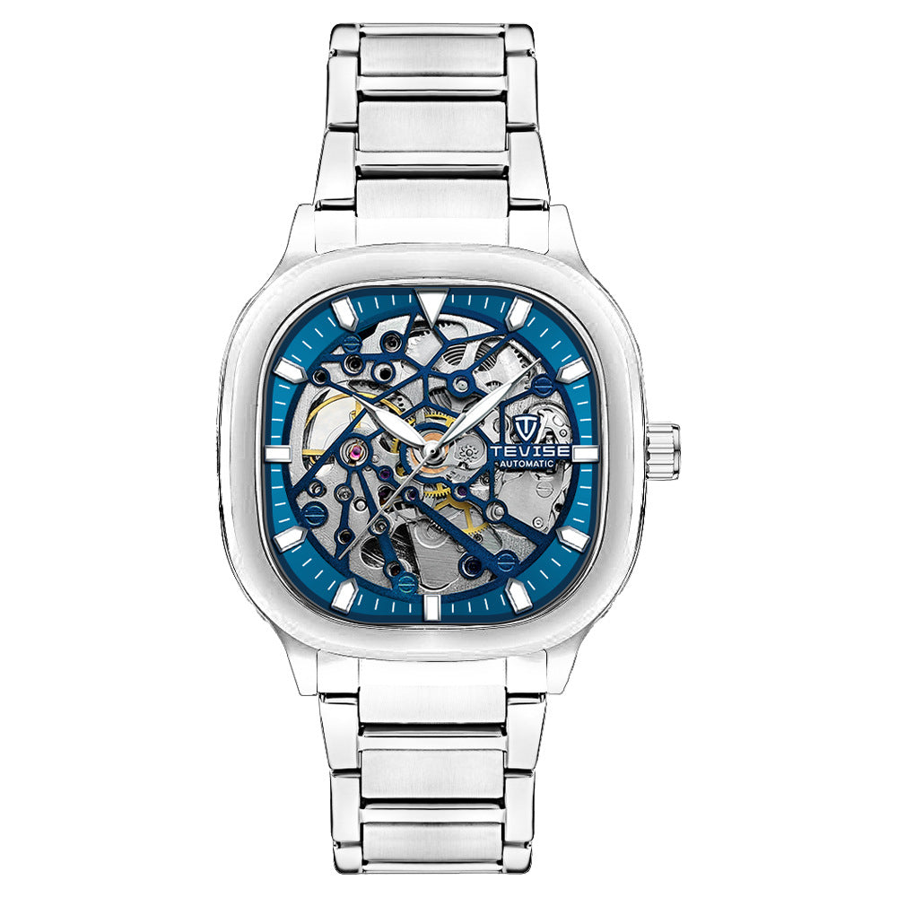 Waterproof Automatic Luminous Square Hollow Men's Watch