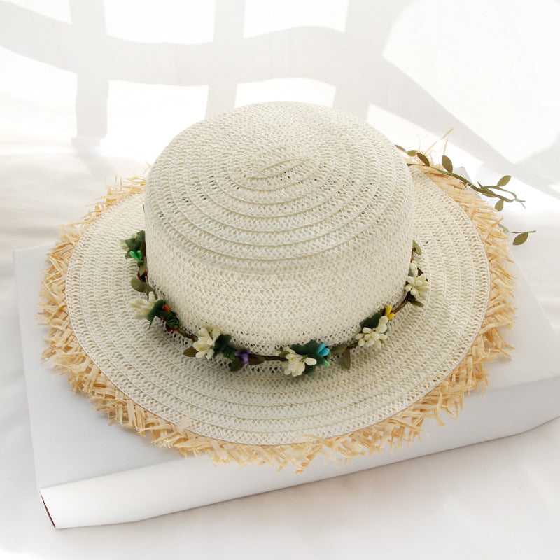Straw Hat Ladies Sunshade Sunscreen Outdoor Garland