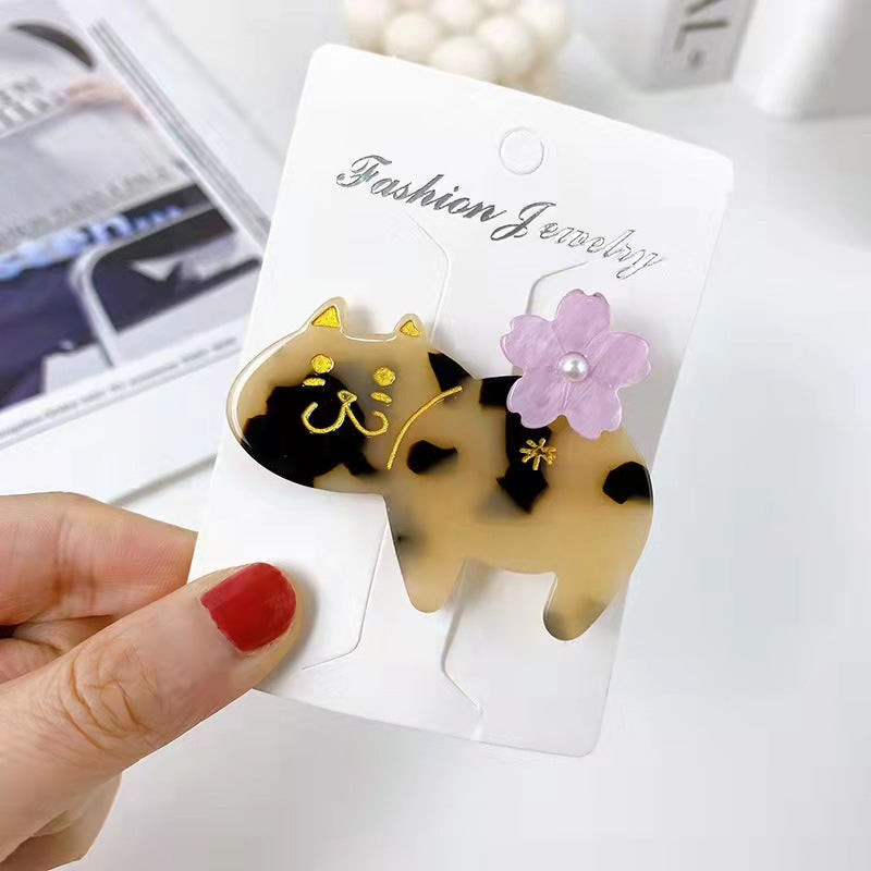 Hairpin Cartoon Word Cat Side Clip