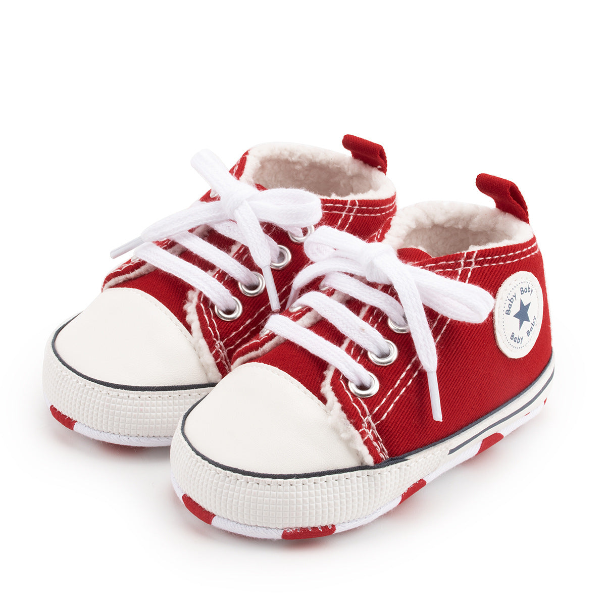 New Winter Baby's Shoes Cotton Shoes Fleece Lined Warm Canvas Shoes Baby Non Slip Soft Bottom Toddler Shoes Baby's Shoes