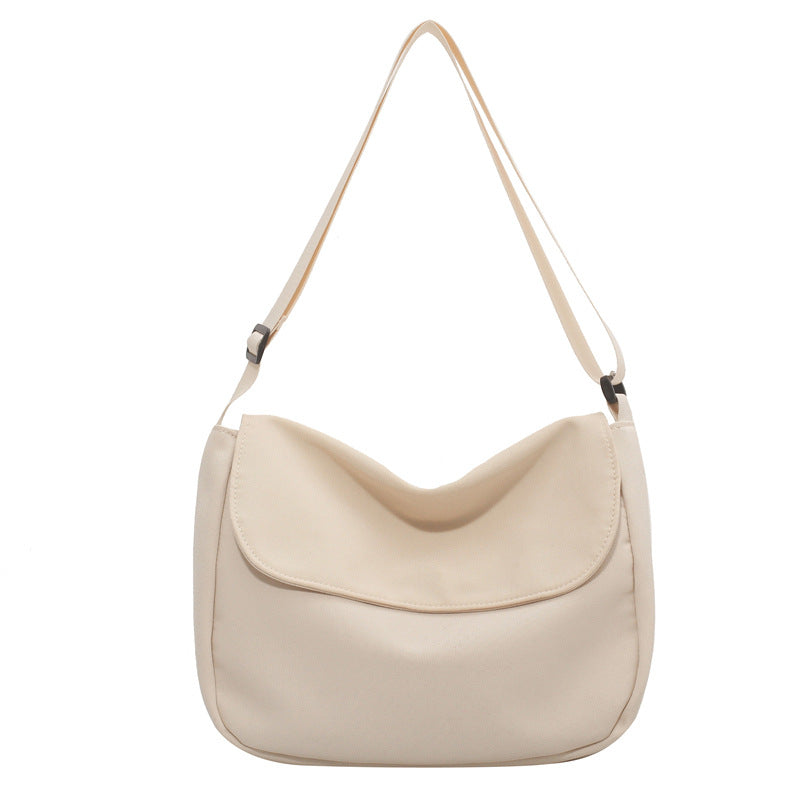 Casual Solid Color Messenger Bag Large Capacity