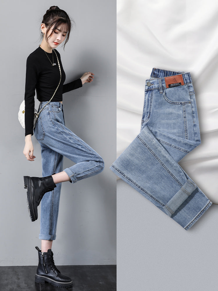 Jeans Straight Loose High Waist Daddy Harlan Women's Pants