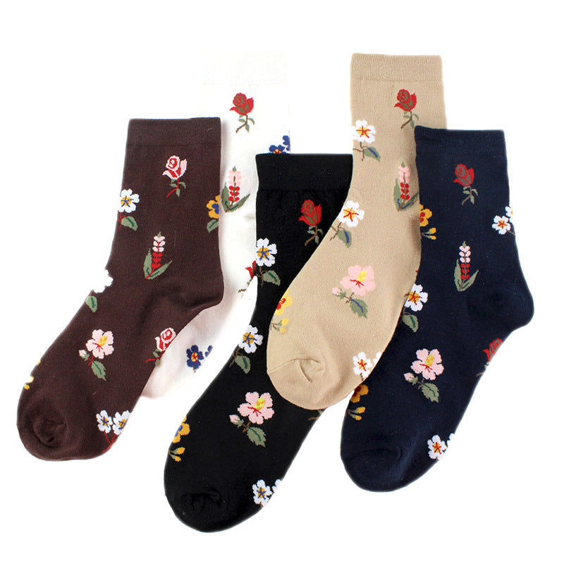 Flower Socks In Medium Tube