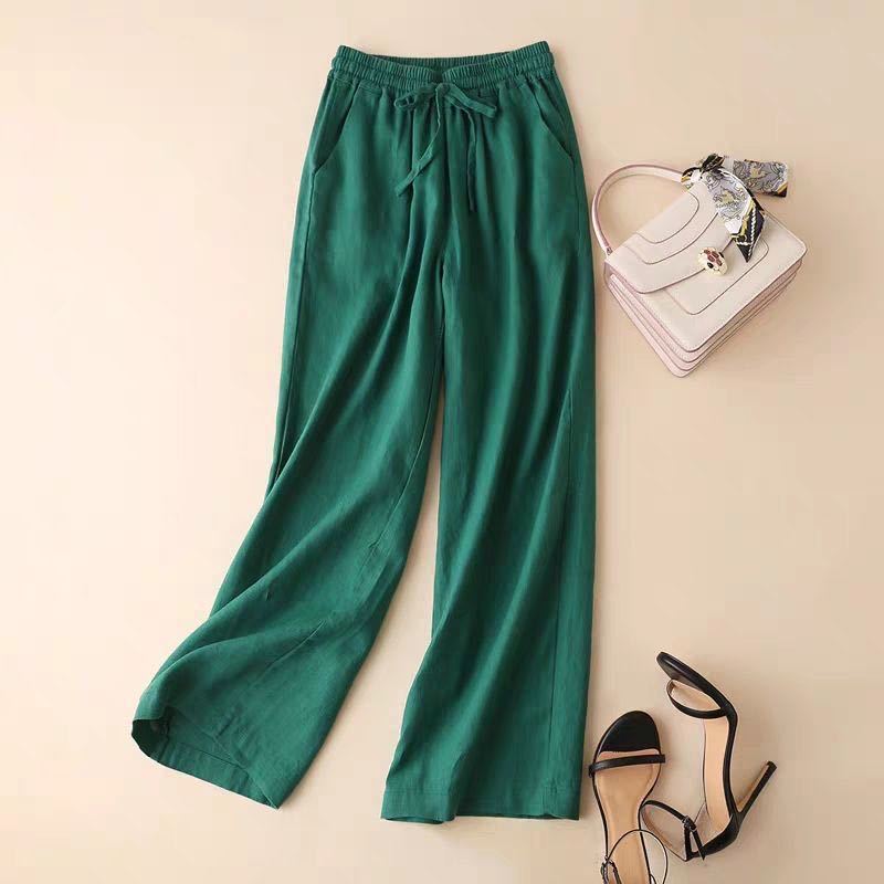 Literature And Art Cotton And Linen Large Casual Wide Leg Pants Women