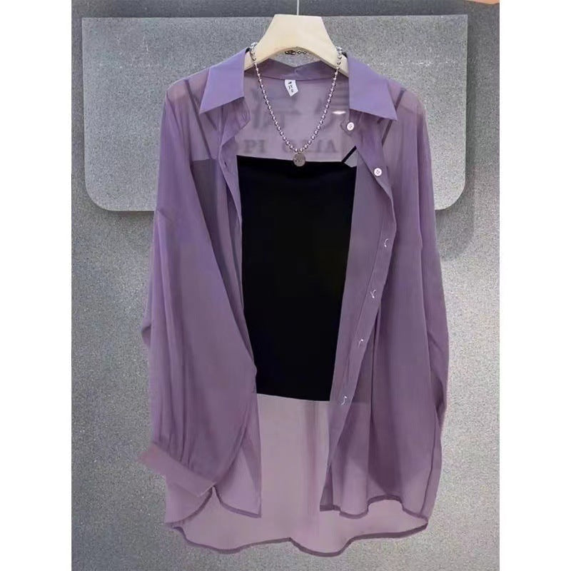 Loose All-match Fashionable Mid-length Shirt Thin Sun Protection Clothing For Women