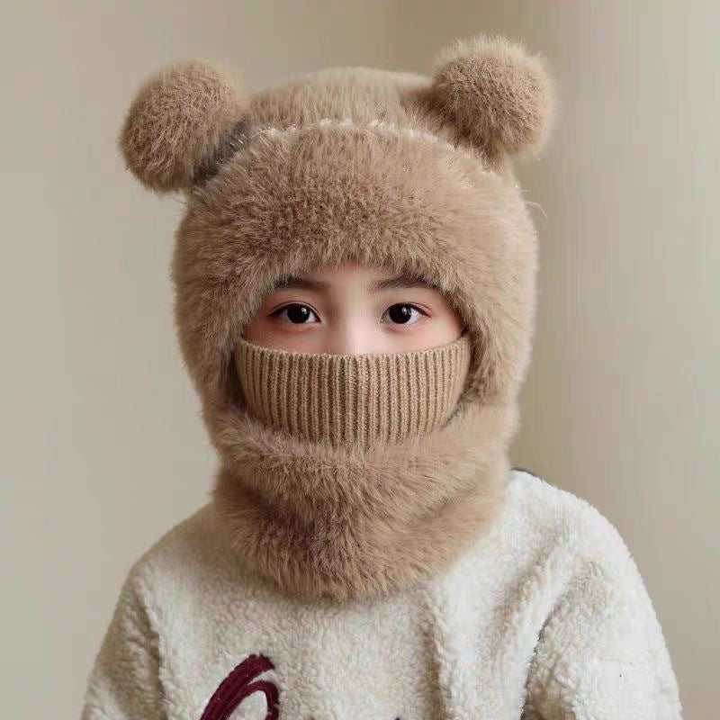 Childrens Wool Windproof Earflap And Insulated Hooded Hat