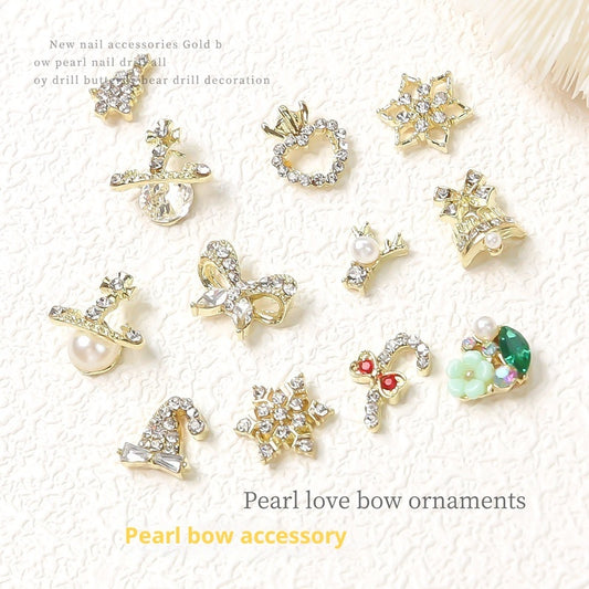 Christmas Love Bell Metal Nail Drill Accessories