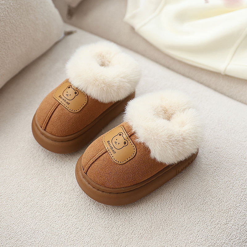 Bear Plush Cotton Shoes For Boys And Girls