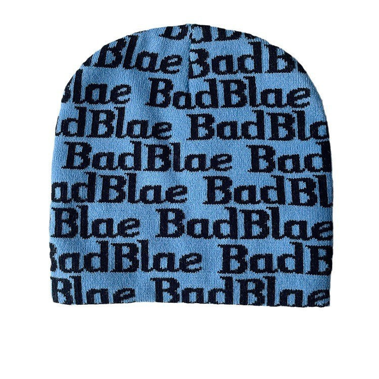 Simple Printed Letter Warm Knitted Hat