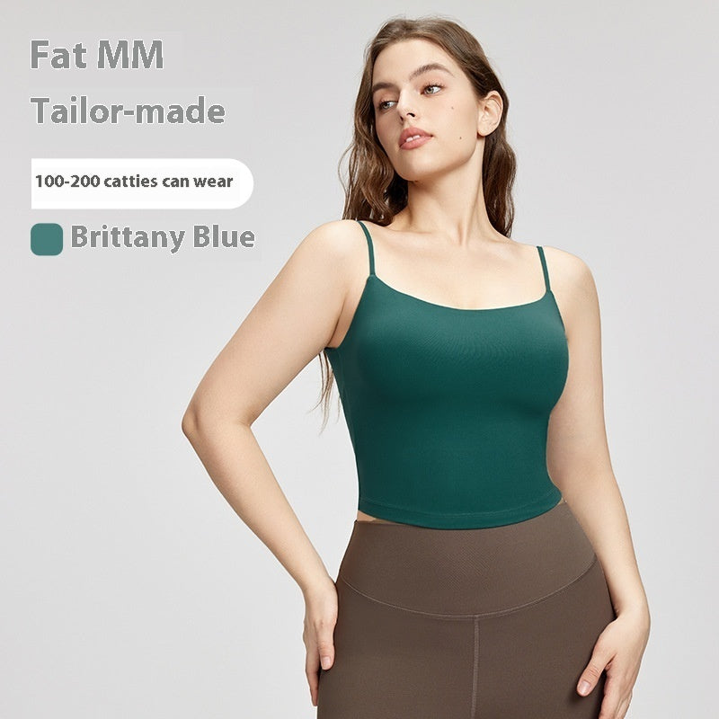 Nude Feel Plus Size Yoga Vest With Chest Pad Fitness