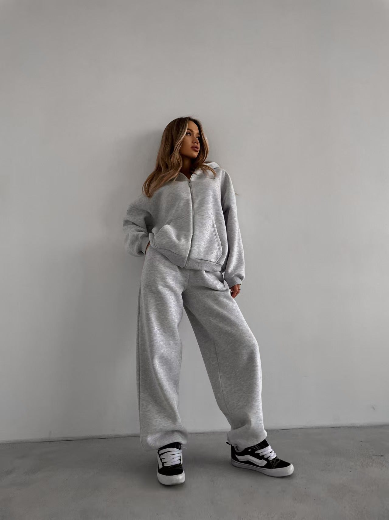 Women's 2-piece Sweatshirt With Wide-leg Sweatpants