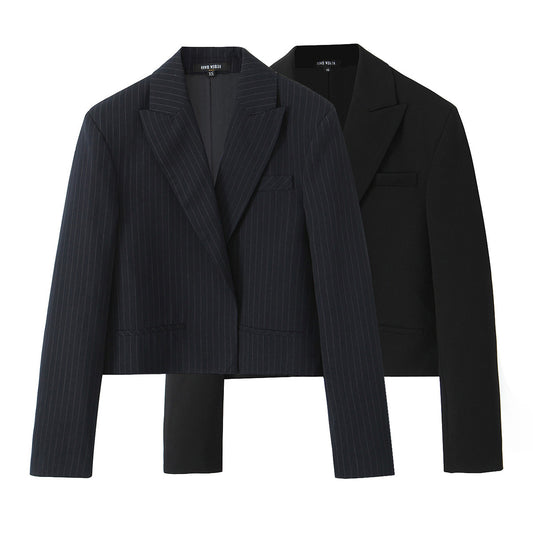 Women's Fashion Loose-fitting Long Sleeves Short Suit Coat