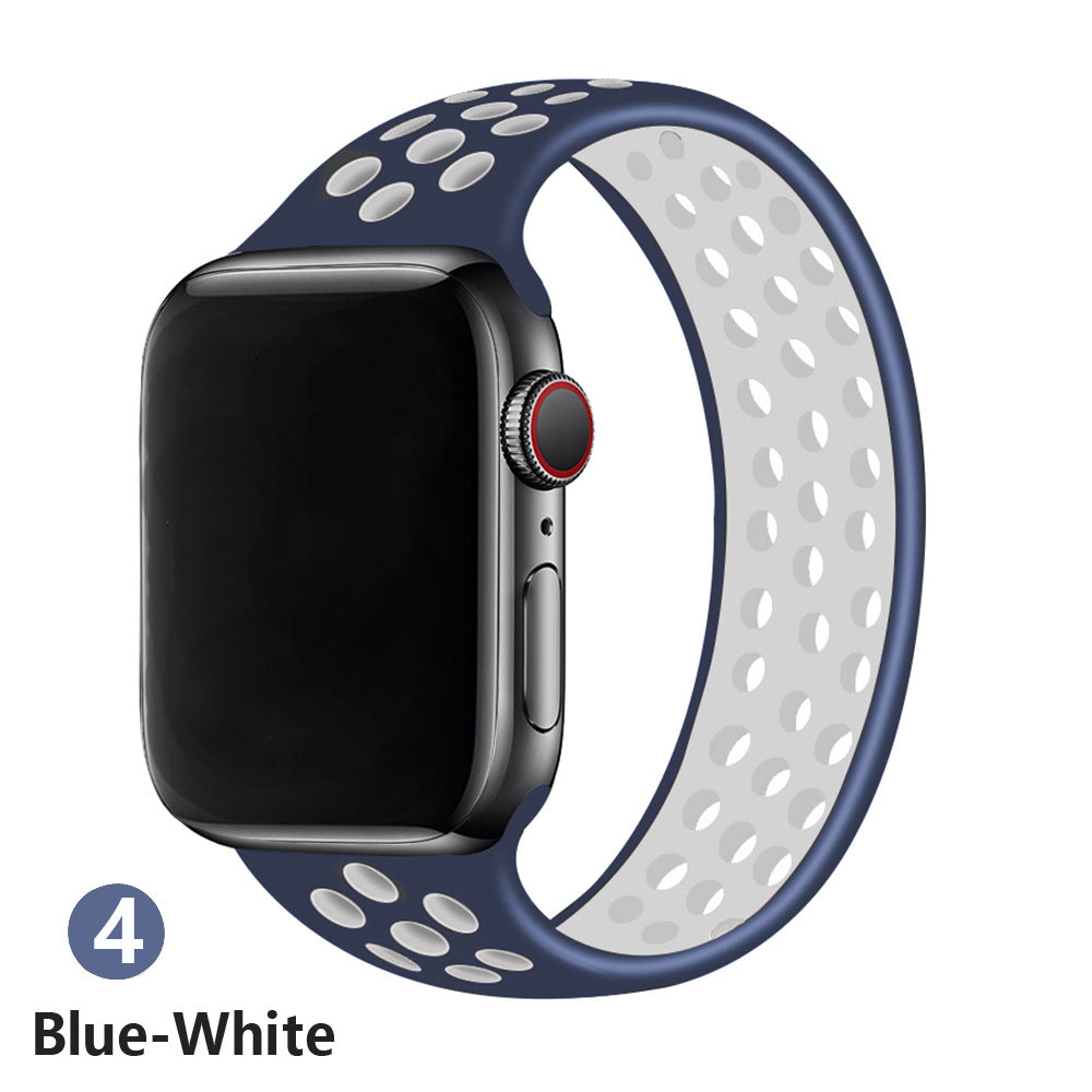 Fashion All-match Two-color Silicone Single Ring Strap
