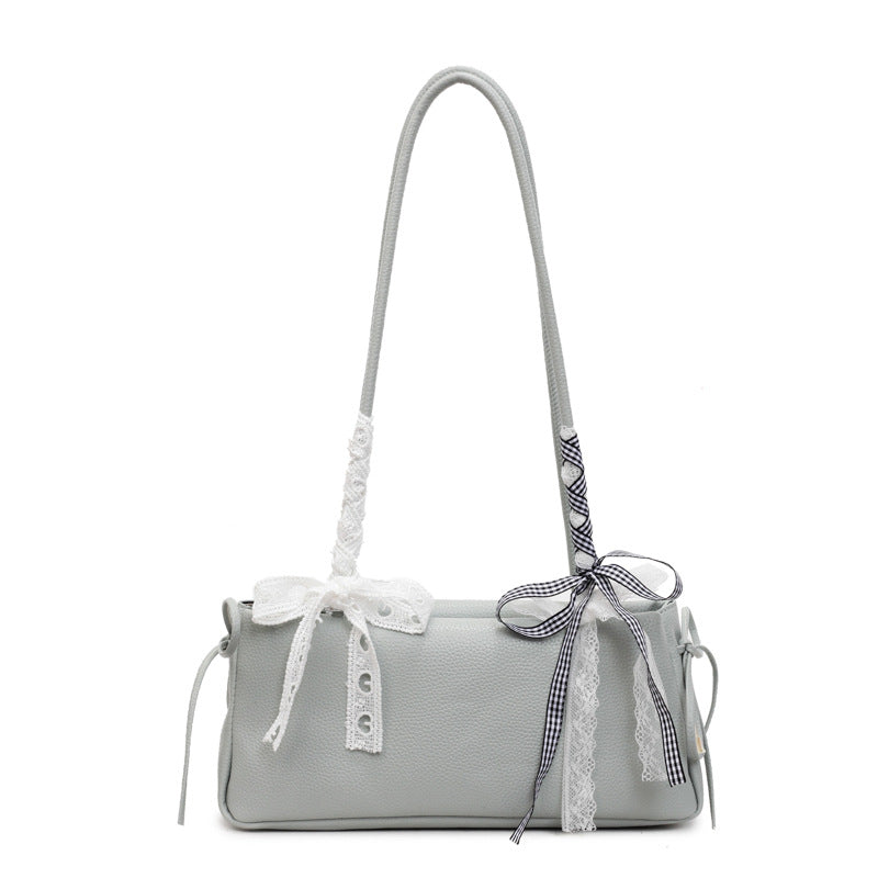 Simplicity Fashionable Bow High-grade One-shoulder Baguette Bag