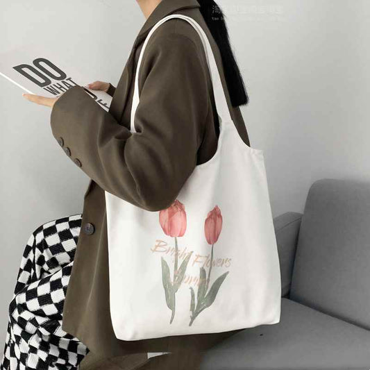Tulip Canvas Bag Women's Shoulder Large Capacity