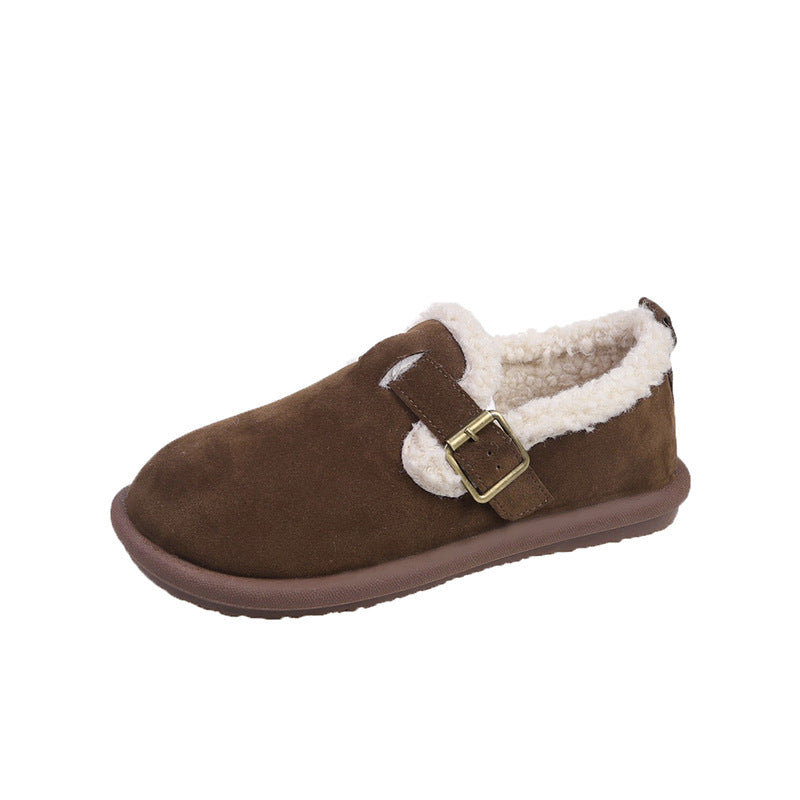 Korean Version Plush Cotton Shoes Women's Retro