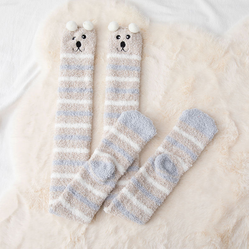 Autumn And Winter Long Coral Velvet Socks Women's Over The Knee Thickened