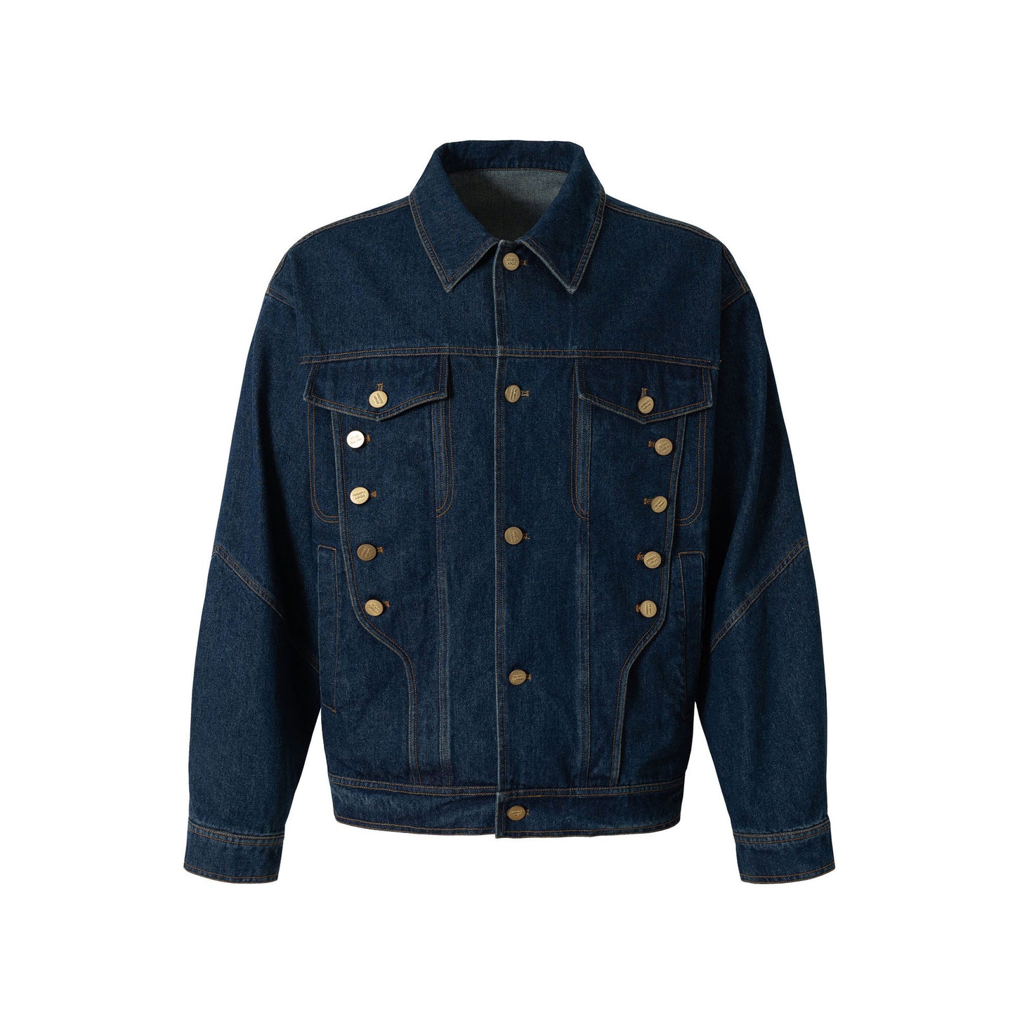 Retro Denim Jacket With Metal Stud Detailing