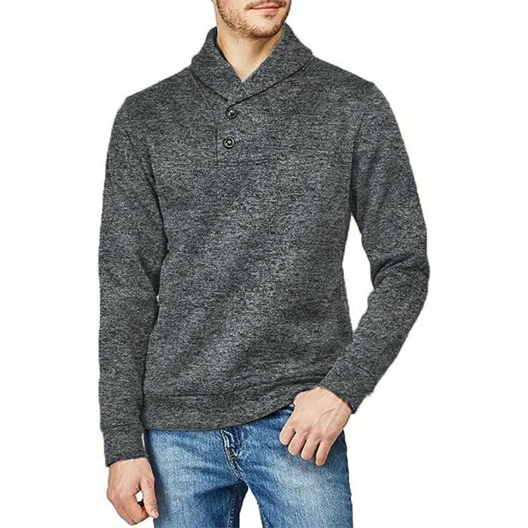Herre Halvkardigan Løs Fritidspullover Tynd Fløjlsweater