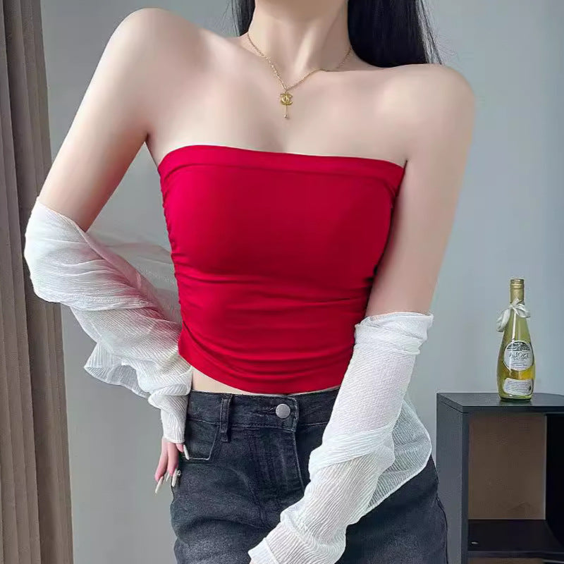 Strapless Bustier Vest With A Fashionable Open-back Design