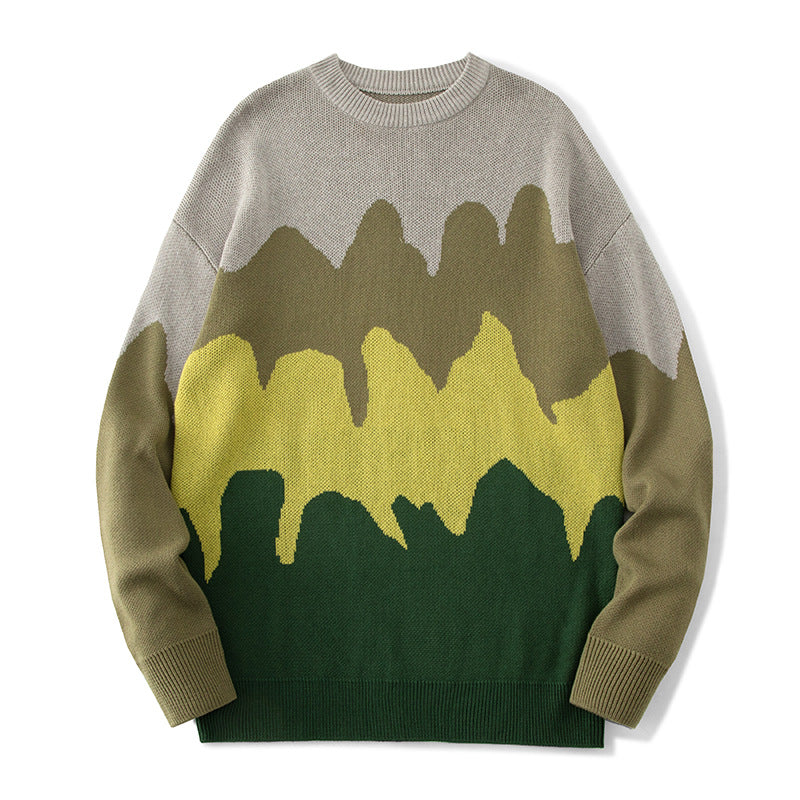 Rundhalset Pullover Herre Strikket Sweater Langærmet