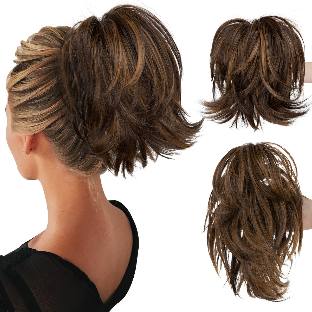 Wig Female Ponytail Short Grip Curly Hair