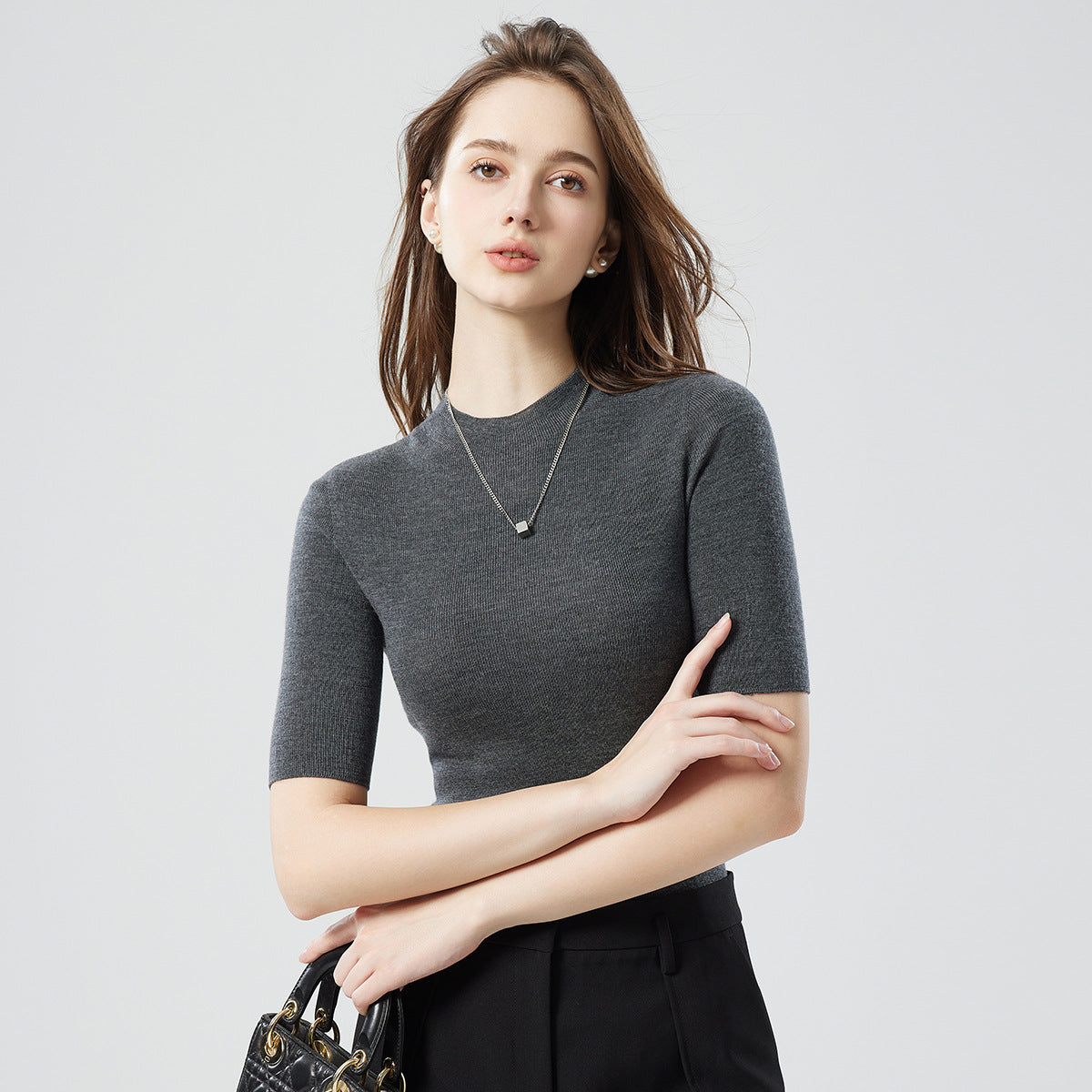 Pure Wool Half Turtleneck Bottoming Sweater
