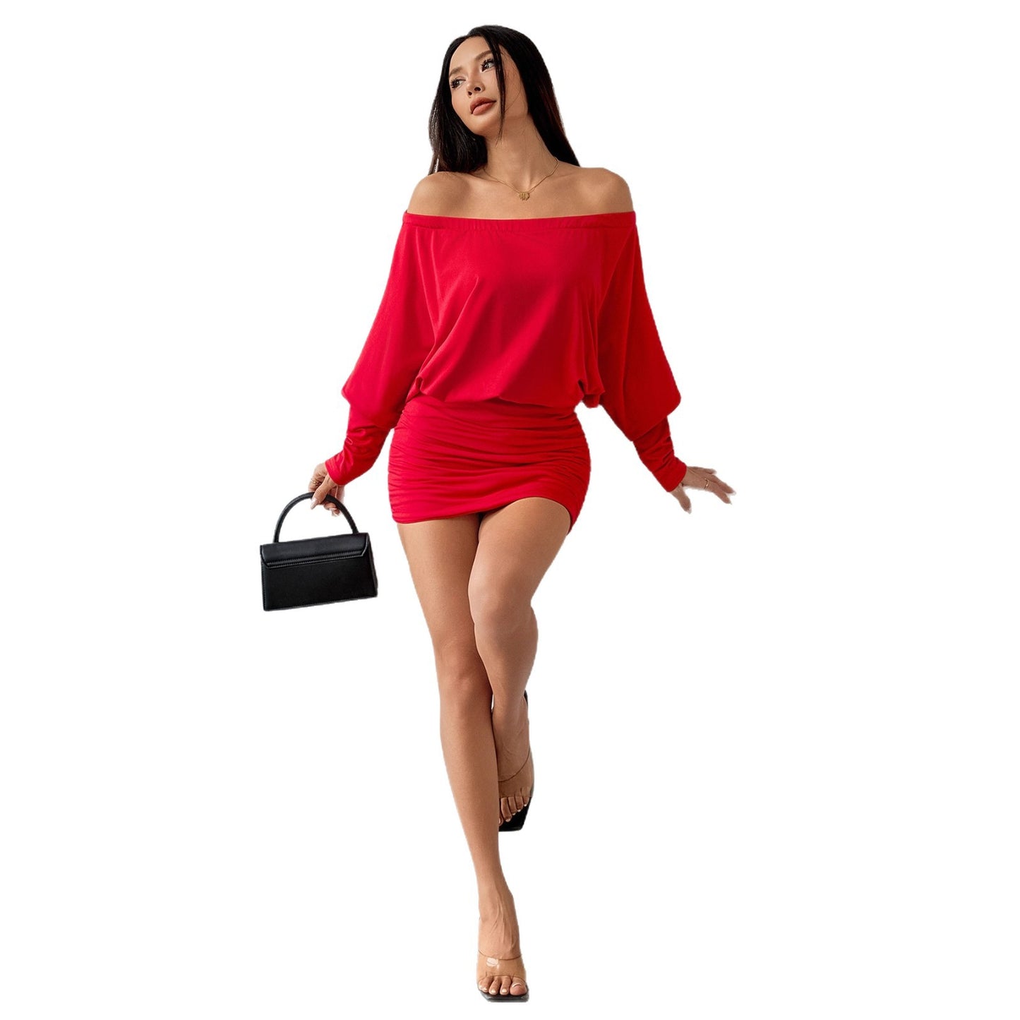 Solid-color Autumnwinter Long-sleeve Dress