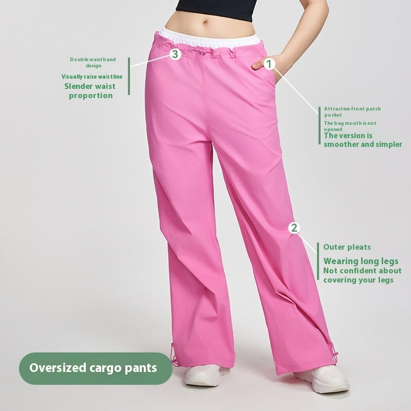 American Workwear Plus Size Wide-leg Pants Women's Outdoor Hiking High Waist