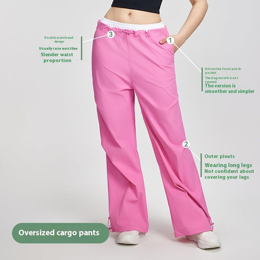 American Workwear Plus Size Wide-leg Pants Women's Outdoor Hiking High Waist