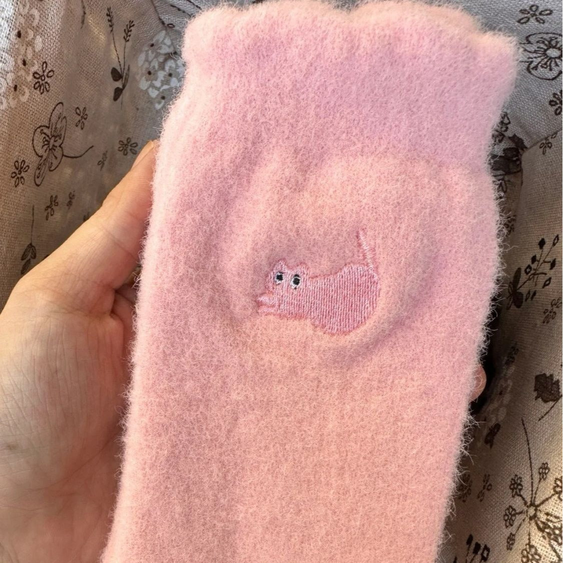 Minkpelsrørsokker til kvinder, fleeceforede, polstrede, varme barselssokker