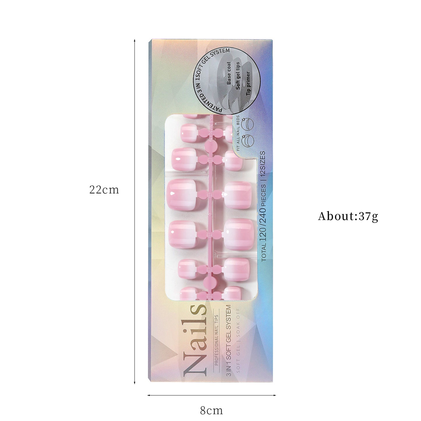 French Nail Finished Wear Nail Frosted Toe Nail Patch