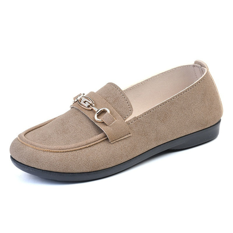 Gommino Women's Solid Color Casual Shoes Soft Bottom