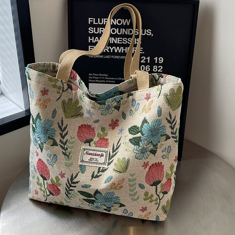 Canvas Large-capacity Shoulder Handbag