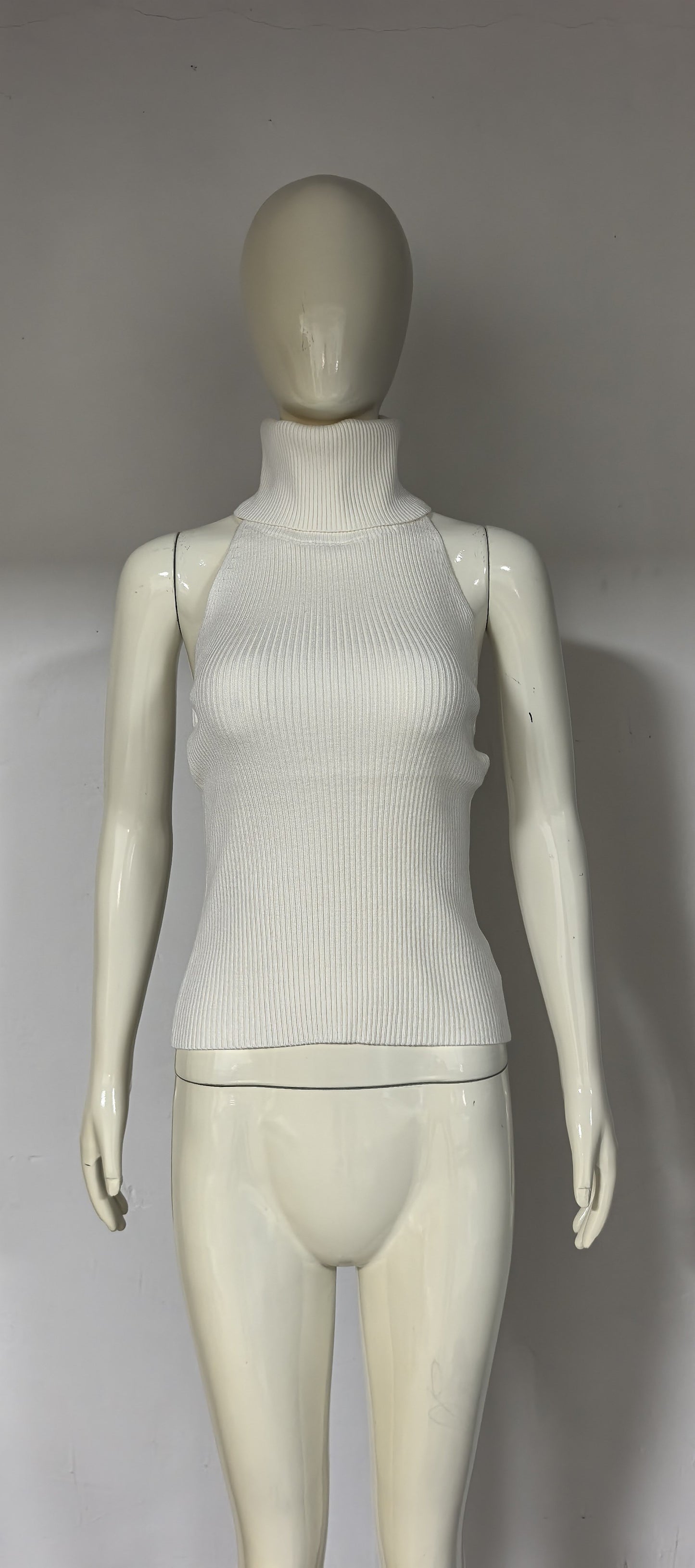 Sexy Backless Buckled Knit Vest And Long-Sleeve Shawl Two-Piece Set