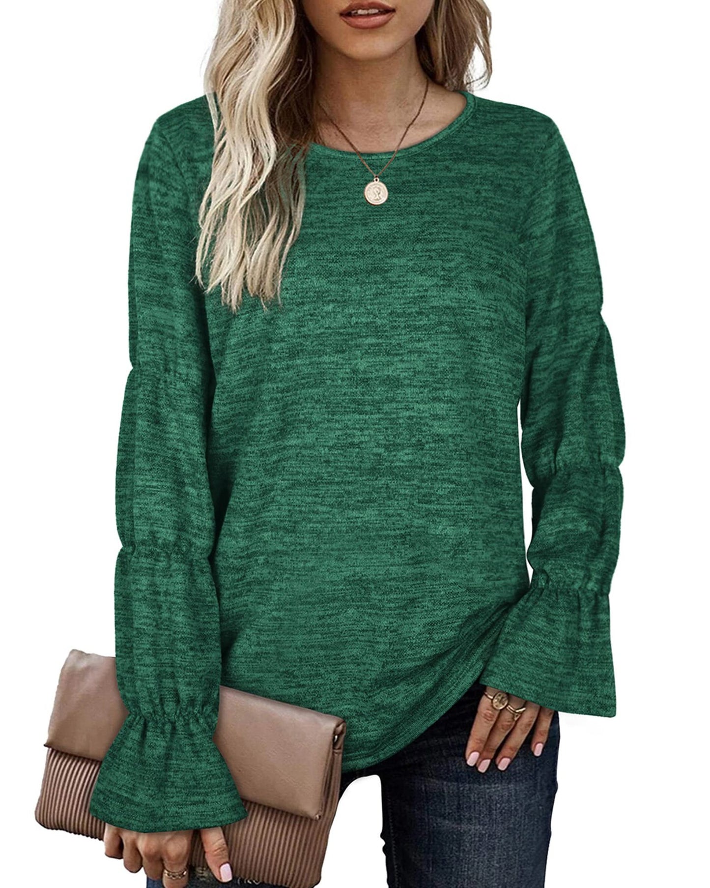 Women's Temperament Commuter Loose Long Sleeve Casual Knit T-Shirt