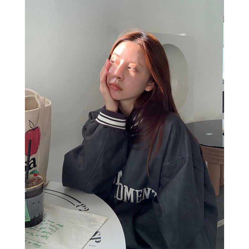 Women's American Style Retro Vintage Baseball Jacket