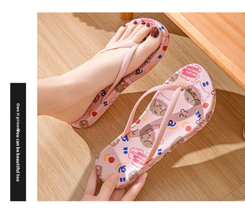 Cartoon Flip-flops Women's Summer Outdoor Casual Soft Bottom