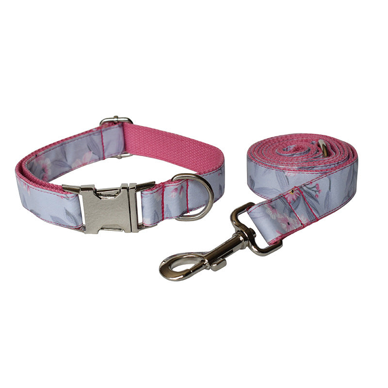 Ink Painting Print Pet Dog Collar Leash Bow
