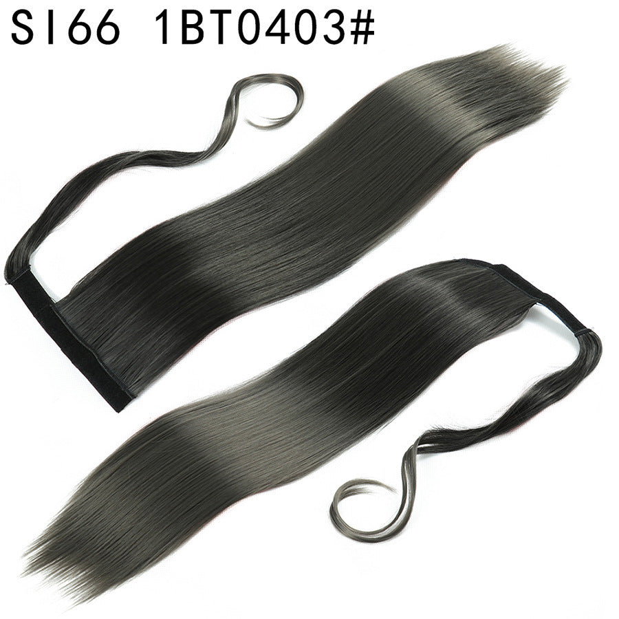 Long Straight Synthetic Wig With Headband For Womens Ponytail
