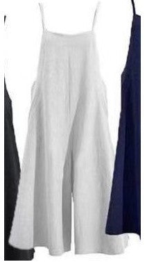 Simple Women's Wide-leg Suspender Jumpsuit