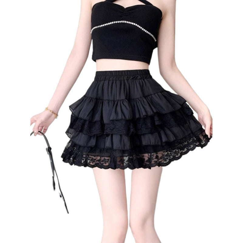 Pure Hot Girl All-match Tiered Skirt Women's Clothing