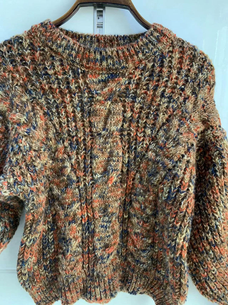 Autumn And Winter New Women's Wool Turtleneck Pullover Twist Long Sleeve Loose Knitted Bottoming Shirt
