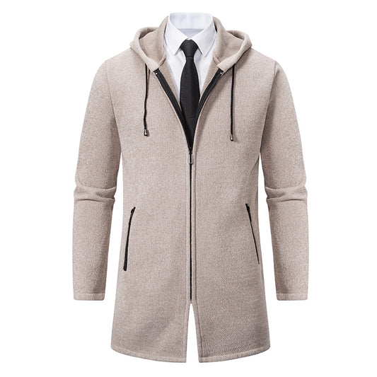 New Men's Chenille Hooded Cardigan Sweater