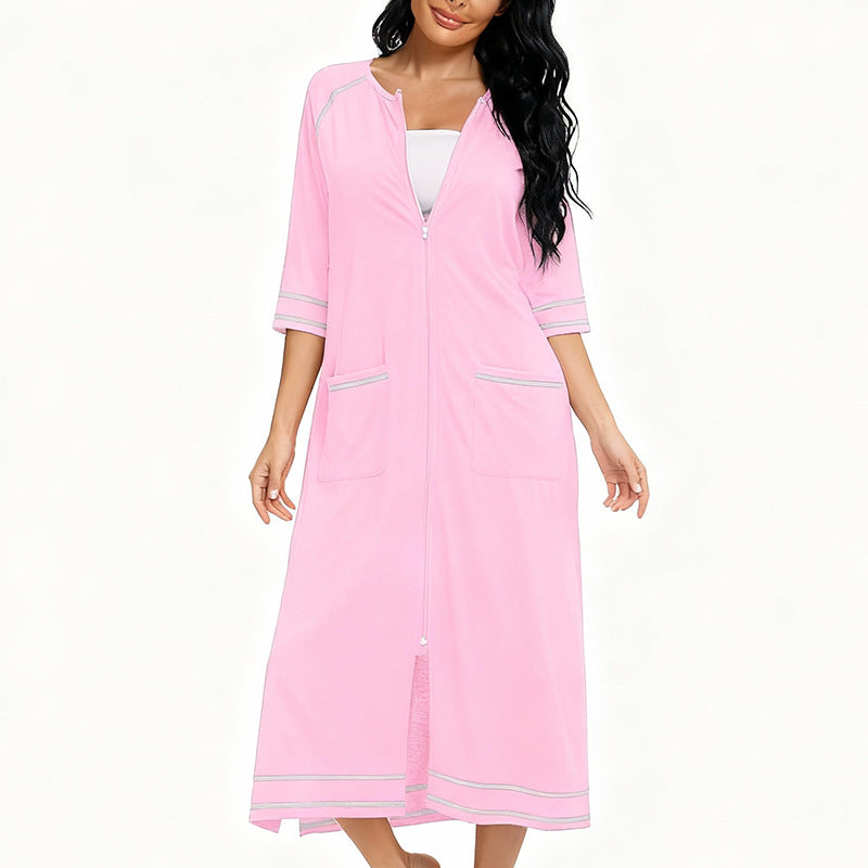 Comfortable Cardigan Womens Base-Layer Pajamas For Autumn And Winter