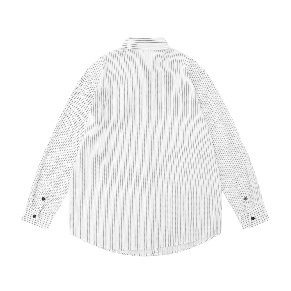 Japanese Minority Trendy Brand Pinstripe Long-sleeved Shirt