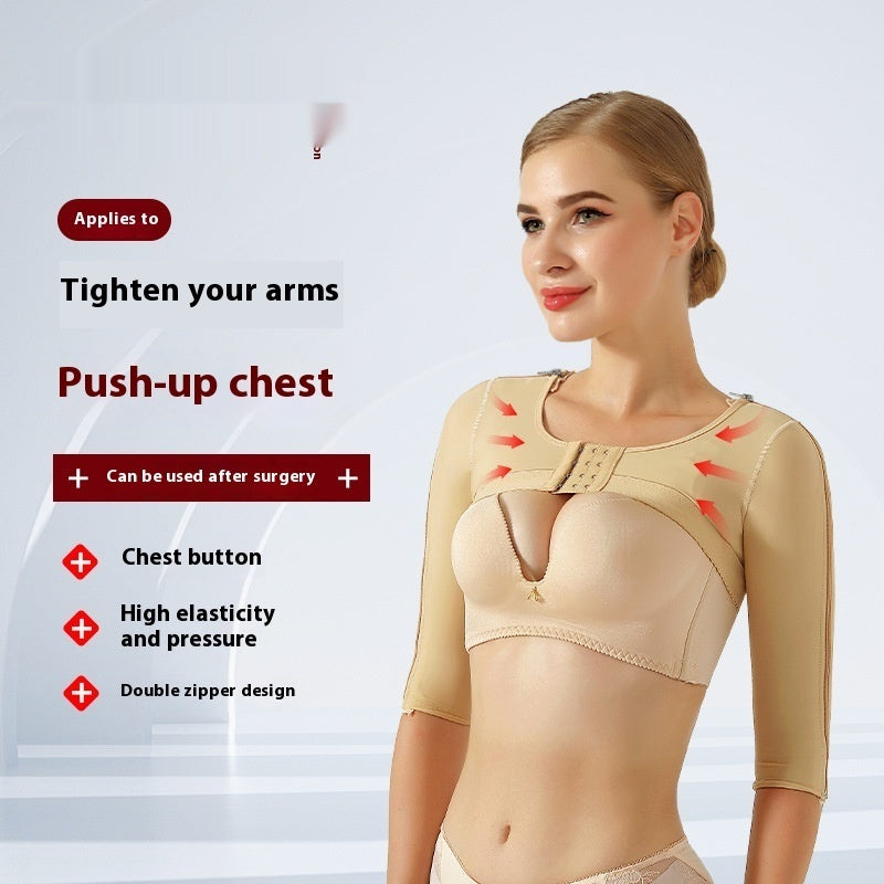 Supernumerary Breast Shoulder Pad Three-quarter Sleeve Body Shaping Top One Piece
