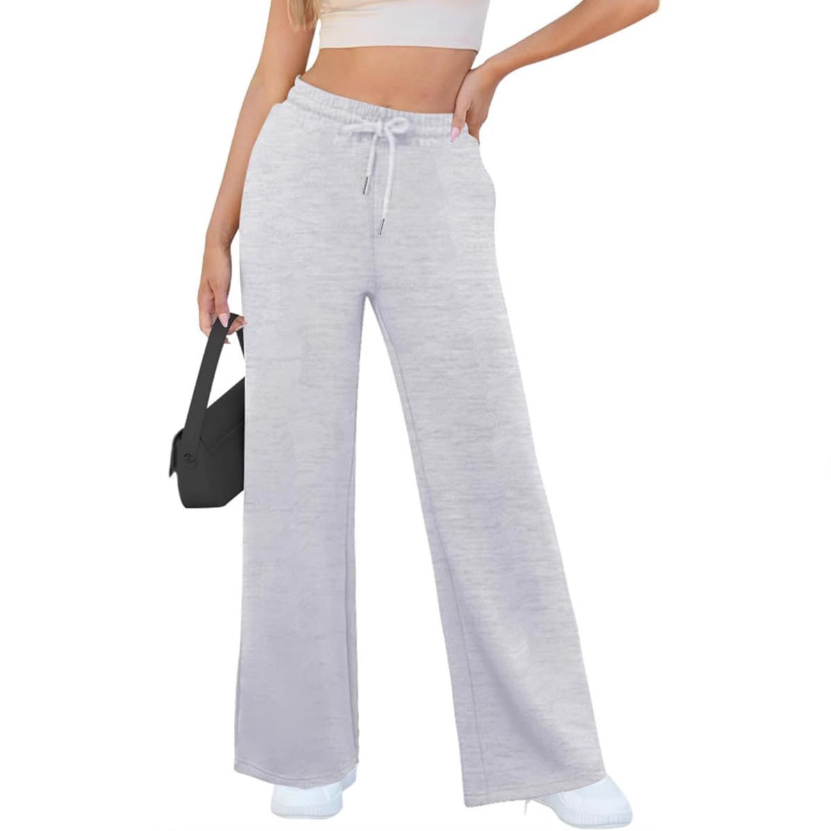 Womens Lightweight Casual Loose-fitting Straight-leg Sweatpants