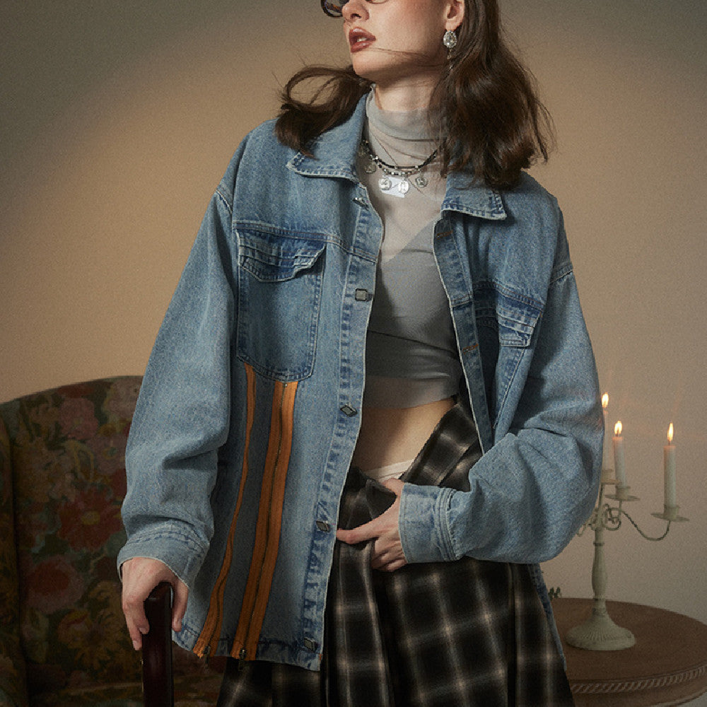 Fashion Retro Washed Denim Jacket