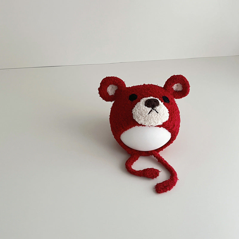 Plush Bear Baby Wool Hat